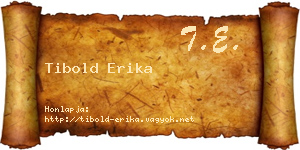 Tibold Erika névjegykártya